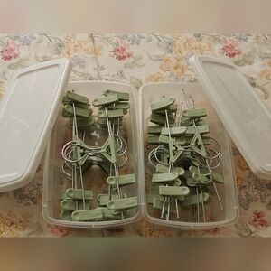 Moving sale! 30 Pack Space Saving Stackable Cute Skirt & Pants Hangers with Clip